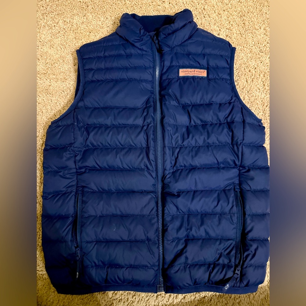 Vineyard Vines Boys Navy Puffer Vest Sz XL